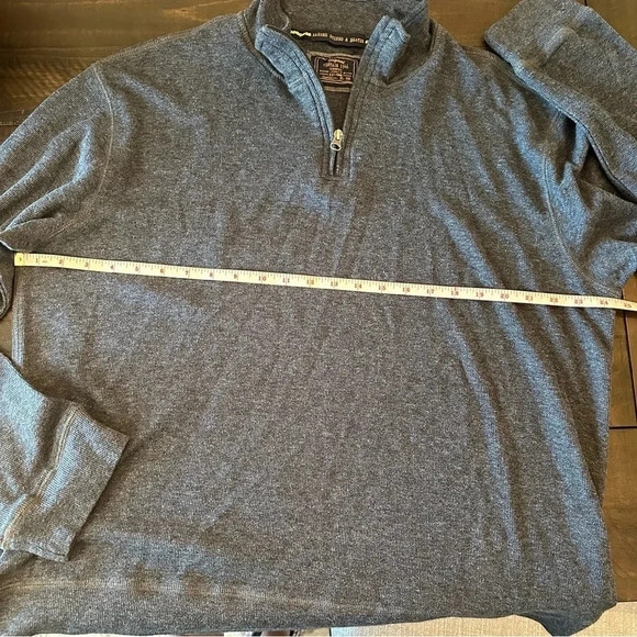 Vintage 1946 Men's Quarter Zip Pullover Washed, Stoned, Beaten Navy Size XLarge - Picture 3 of 8